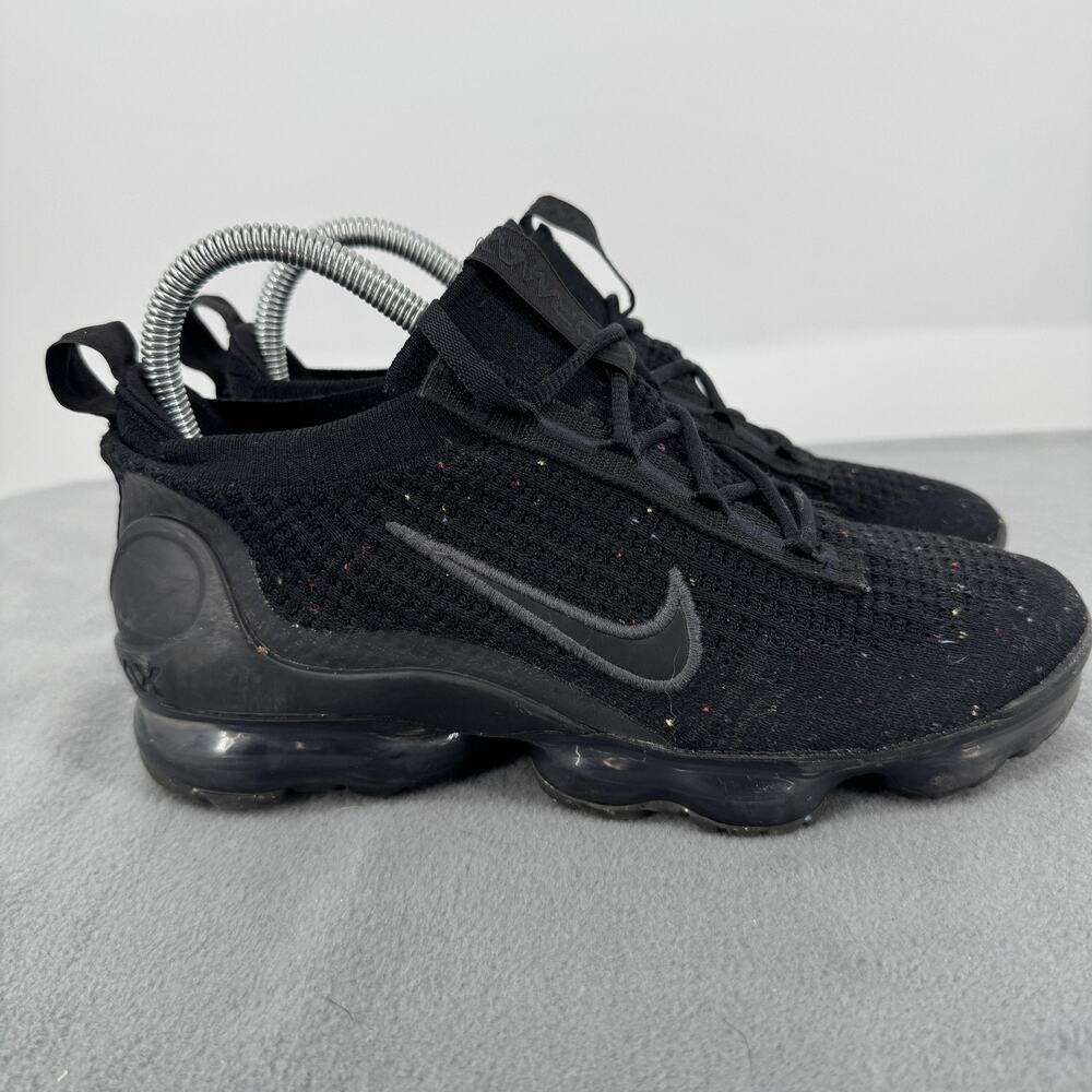 Nike Air VaporMax 2021 Flyknit GS Triple Black Shoes 5Y DB1550-001